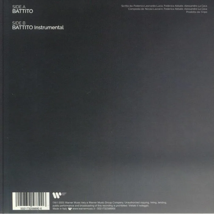 Back cover — FEDEZ — Battito