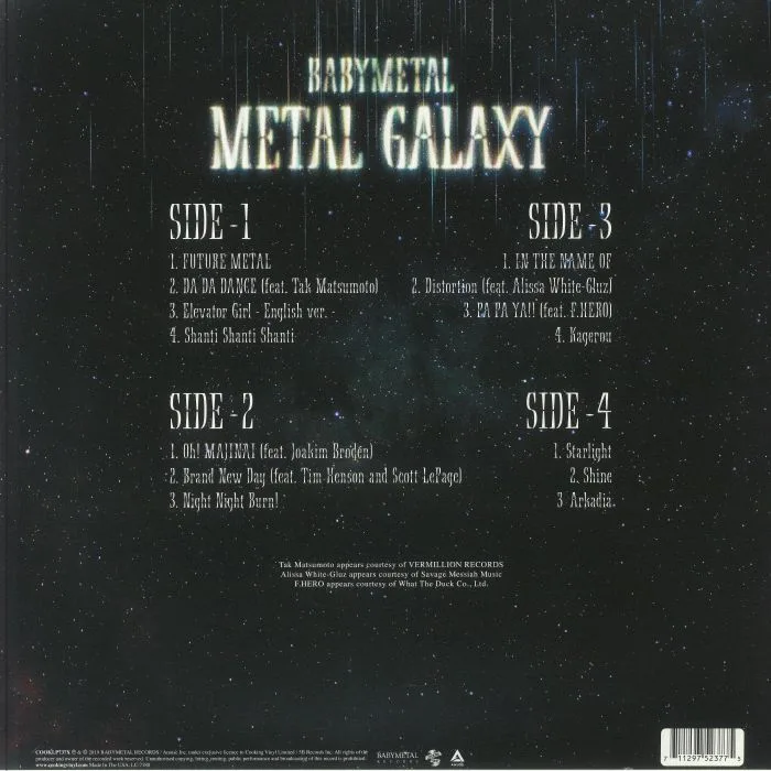 Обратная сторона обложки — BABYMETAL — Metal Galaxy (reissue)