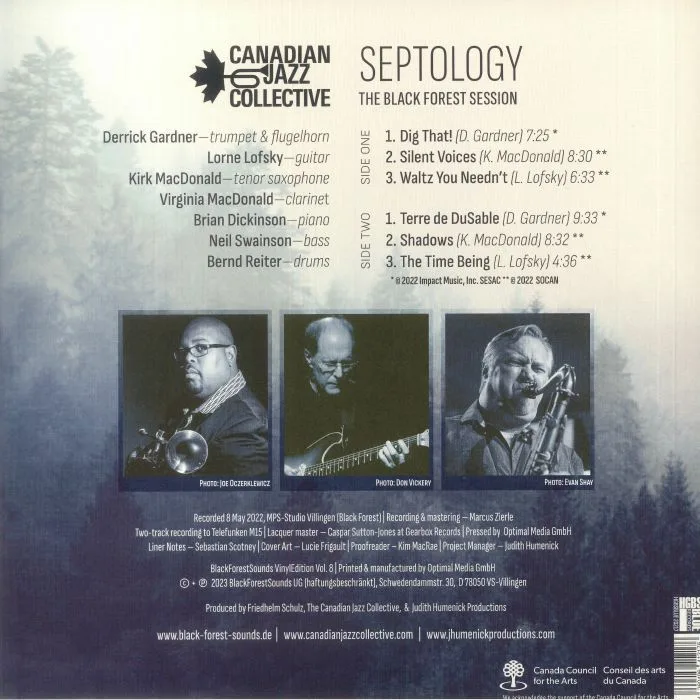 Back cover — CANADIAN JAZZ COLLECTIVE — Septology: The Black Forest Session