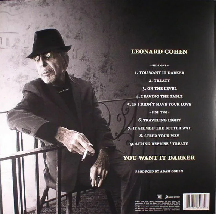 Обратная сторона обложки — Leonard COHEN — You Want It Darker (B-STOCK)
