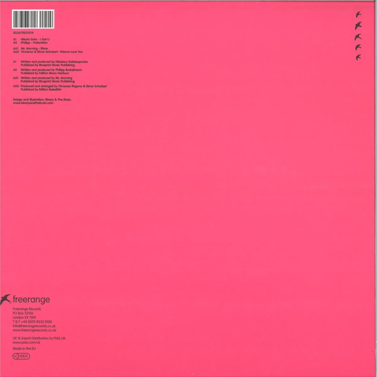 Обратная сторона обложки — Freerange Records — Colour Series: Pink 07 Sample