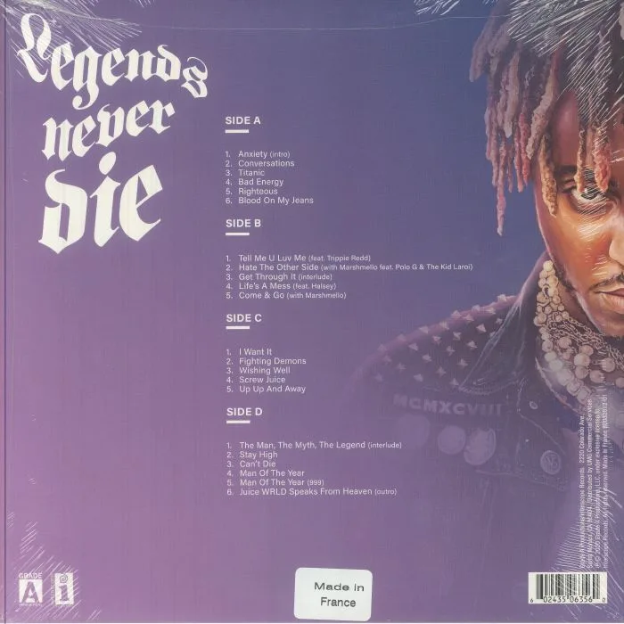Обратная сторона обложки — JUICE WRLD — Legends Never Die (5th Anniversary Edition)