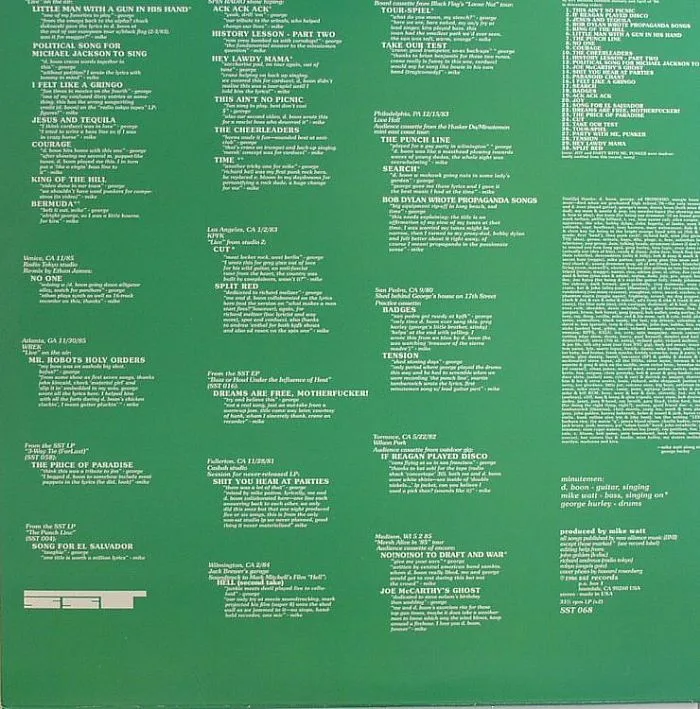 Back cover — MINUTEMEN — Ballot Result