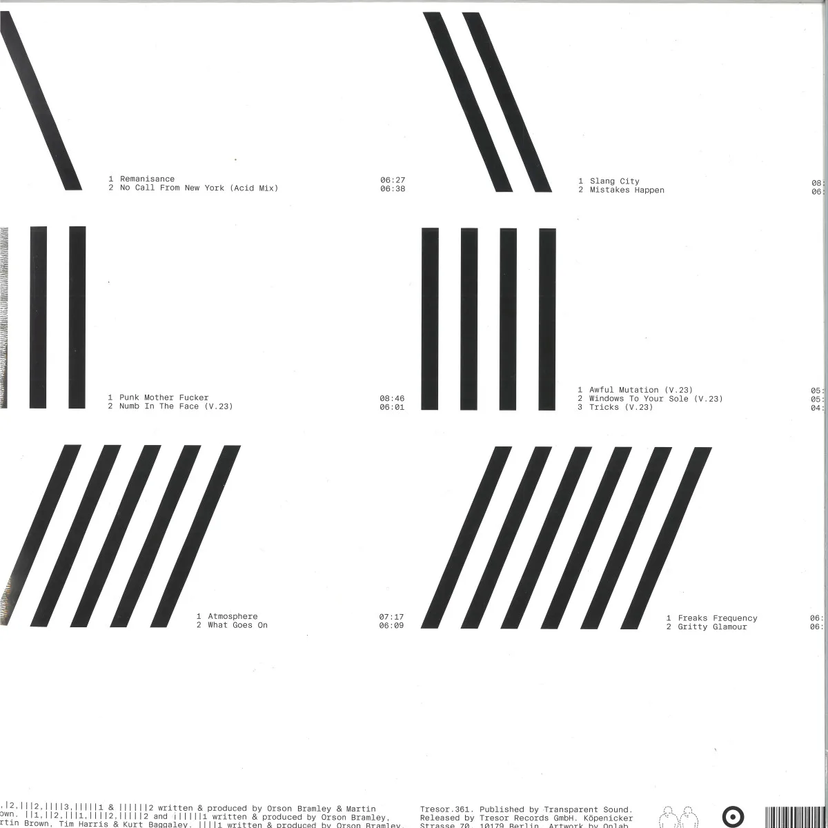 Обратная сторона обложки — Transparent Sound — Accidents 1994-2023 (3x12")