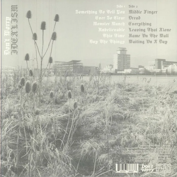 Back cover — DON'T WORRY — Idealism