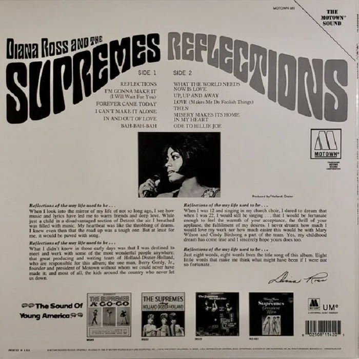 Обратная сторона обложки — Diana ROSS & THE SUPREMES — Reflections (reissue)