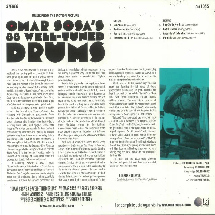 Обратная сторона обложки — Omar SOSA — Omar Sosa's 88 Well Tuned Drums (Soundtrack)