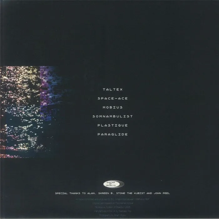 Обратная сторона обложки — BL UNDERWOOD — Selected Works 96-97