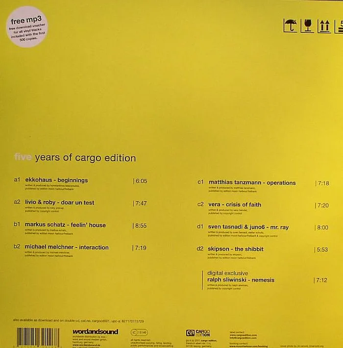 Обратная сторона обложки — Various — Five Years Of Cargo Edition (2x12")