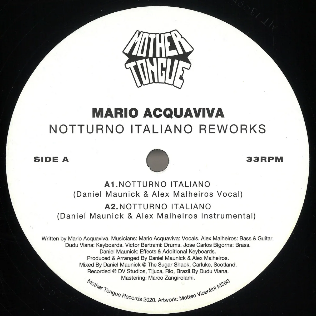 Лицевая сторона обложки — Mario Acquaviva — Notturno Italiano Reworks