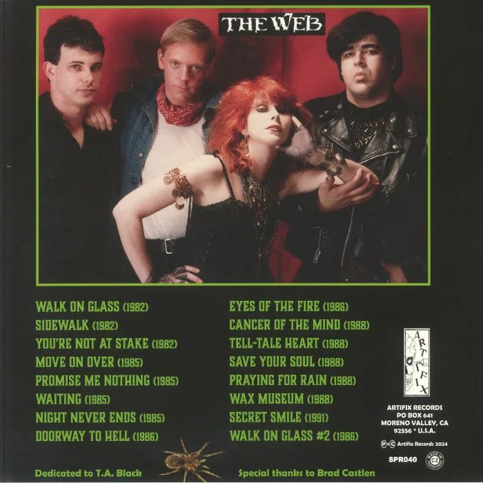 Back cover — The WEB — Slivers Shards & Tell Tale Hearts