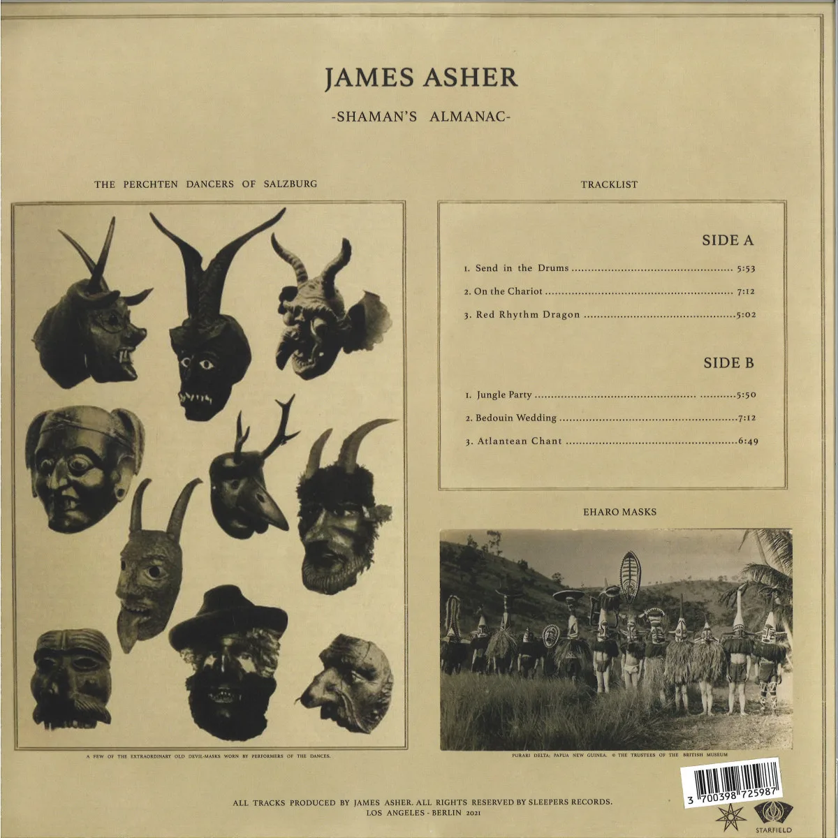 Back cover — James Asher — Shaman's Almanac