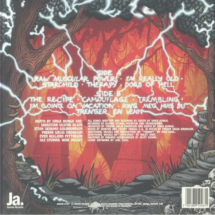 Back cover — DEATH BY UNGA BUNGA — Raw Muscular Power