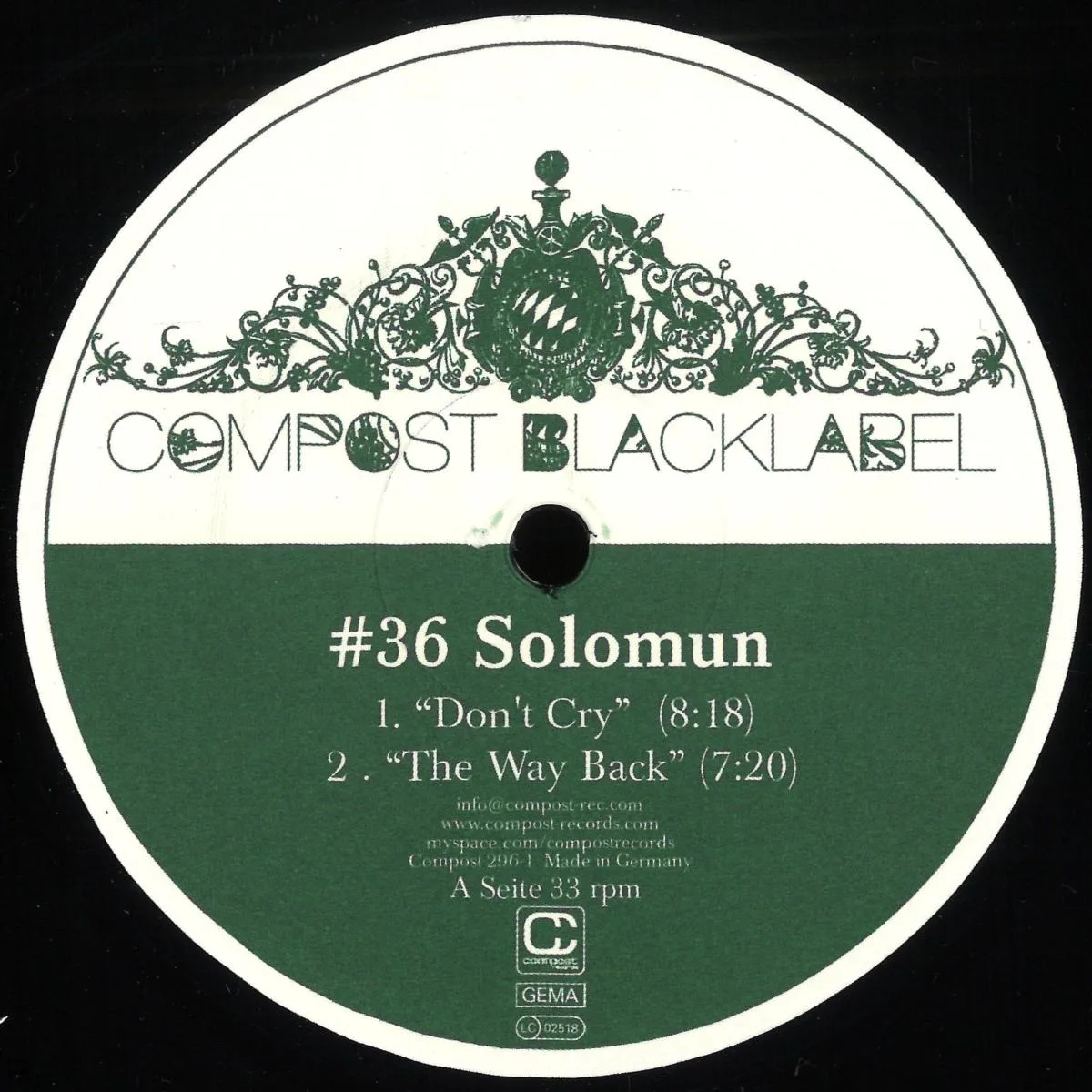 Лицевая сторона обложки — Solomun — Compost Black Label #36