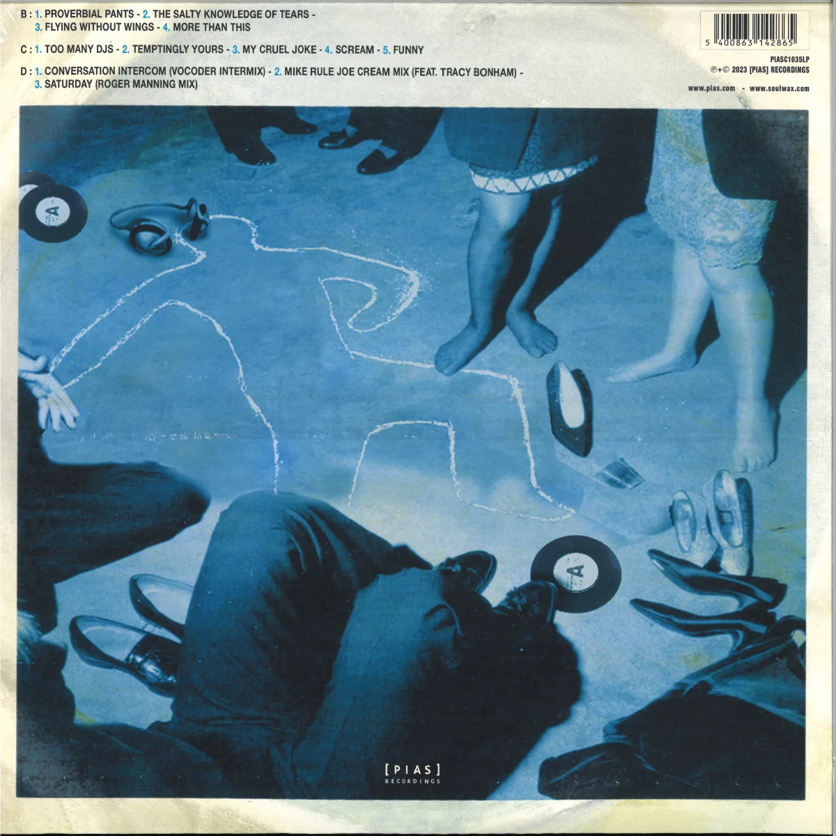 Back cover — Soulwax — Much Against Everyone's Advice LP 2x12"