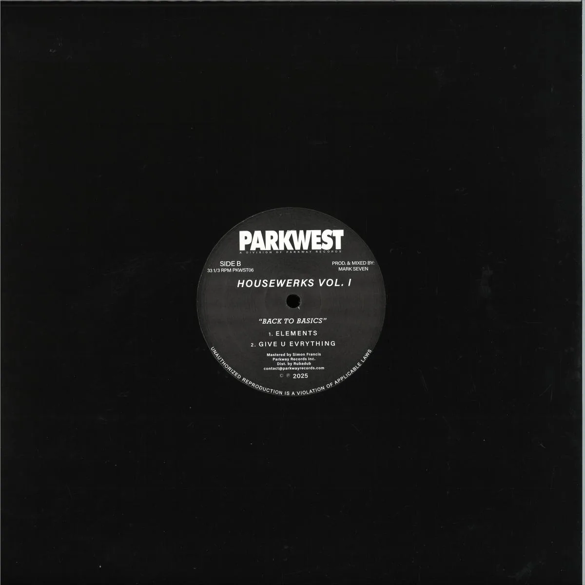 Back cover — Mark Seven — Housewerks Vol I - Back II Basics