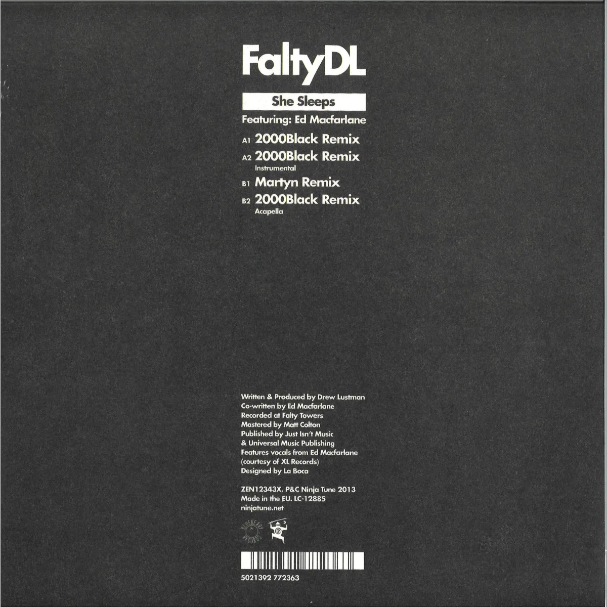 Back cover — Falty Dl — She Sleeps