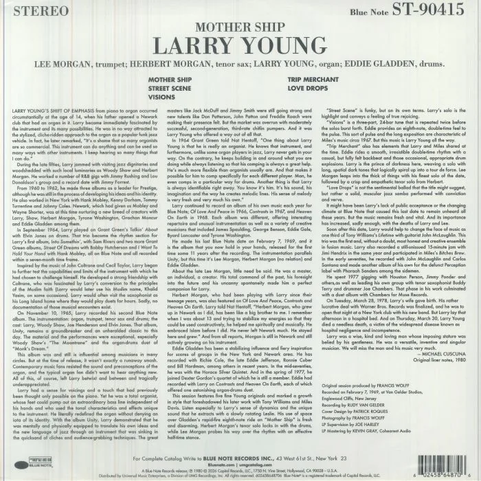 Back cover — Larry YOUNG — Mother Ship (Blue Note Tone Poet Series)