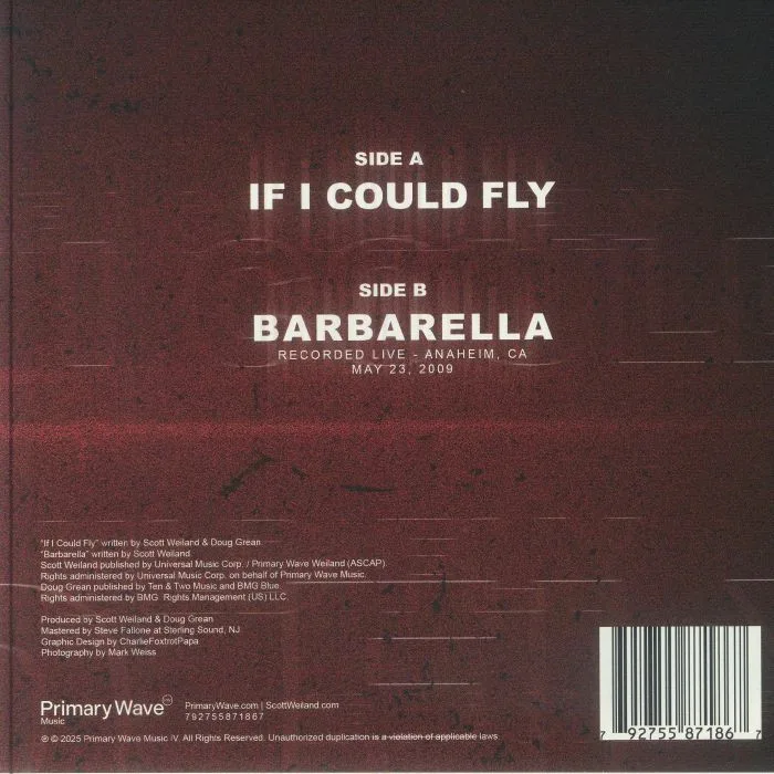 Back cover — Scott WEILAND — If I Could Fly