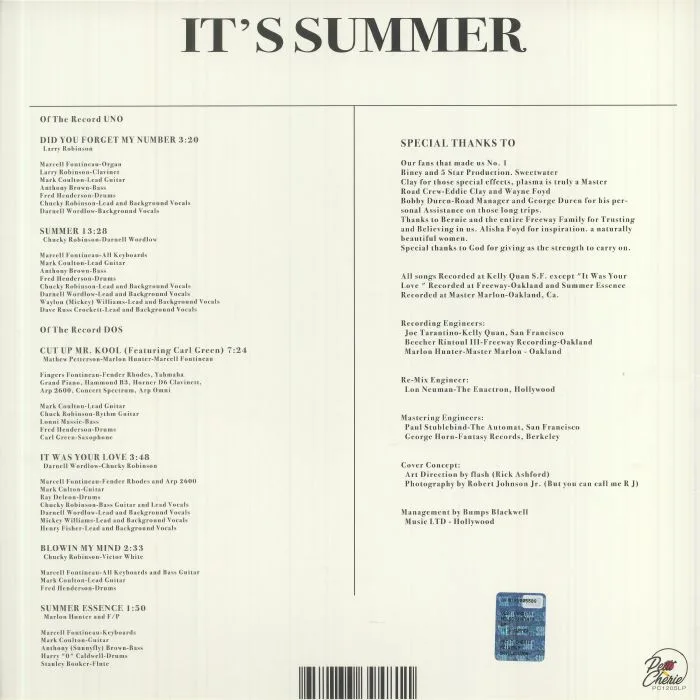 Обратная сторона обложки — Marlon HUNTER — It's Summer