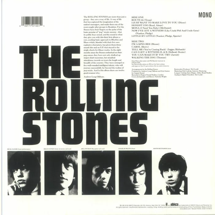 Обратная сторона обложки — The ROLLING STONES — The Rolling Stones (mono) (reissue)