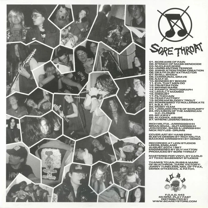 Обратная сторона обложки — SORE THROAT — Aural Butchery