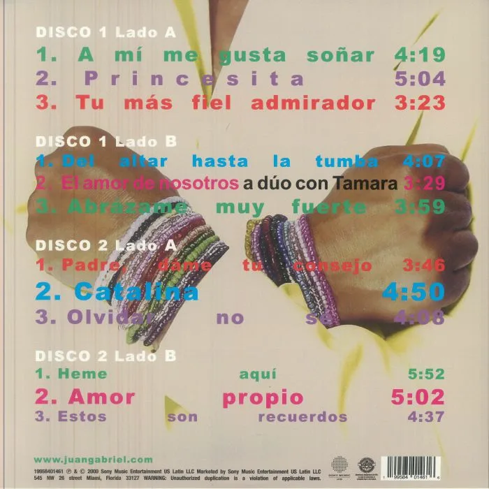 Back cover — Juan GABRIEL — Abrazame Muy Fuerte (25 Anniverary Edition)