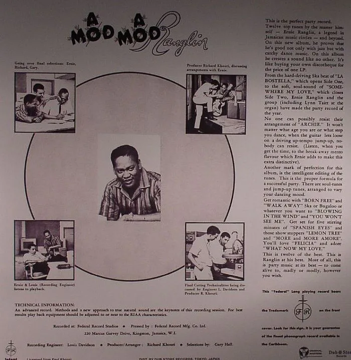 Обратная сторона обложки — Earnest RANGLIN — Mod Mod Ranglin