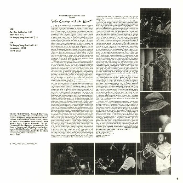 Back cover — Wendell HARRISON — An Evening With The Devil (remastered)