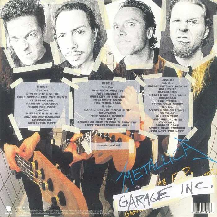 Back cover — METALLICA — Garage Inc