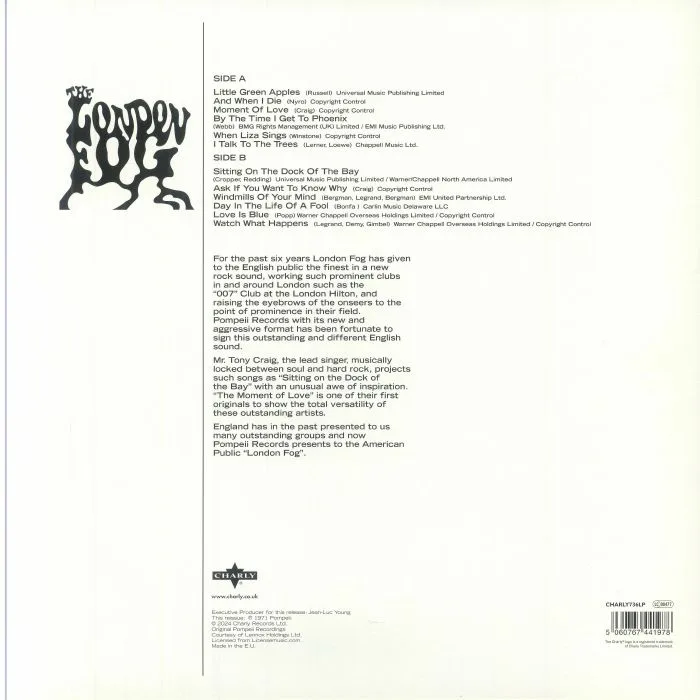 Обратная сторона обложки — The LONDON FOG — The London Fog