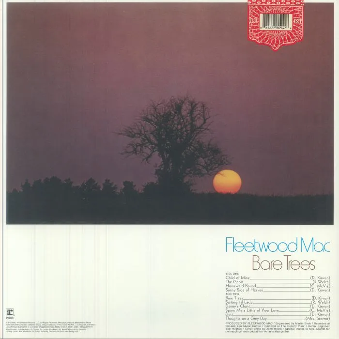 Back cover — FLEETWOOD MAC — Bare Trees (Rhino Reserve) (Rocktober 2025)