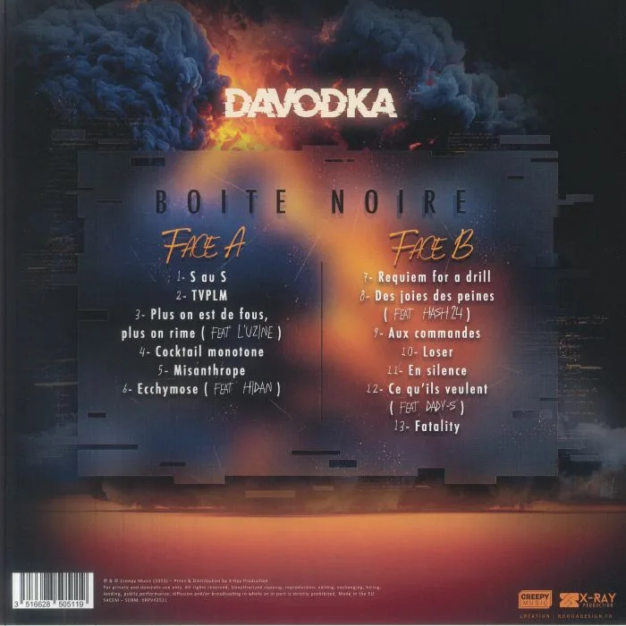 Обратная сторона обложки — DAVODKA — Boite Noire