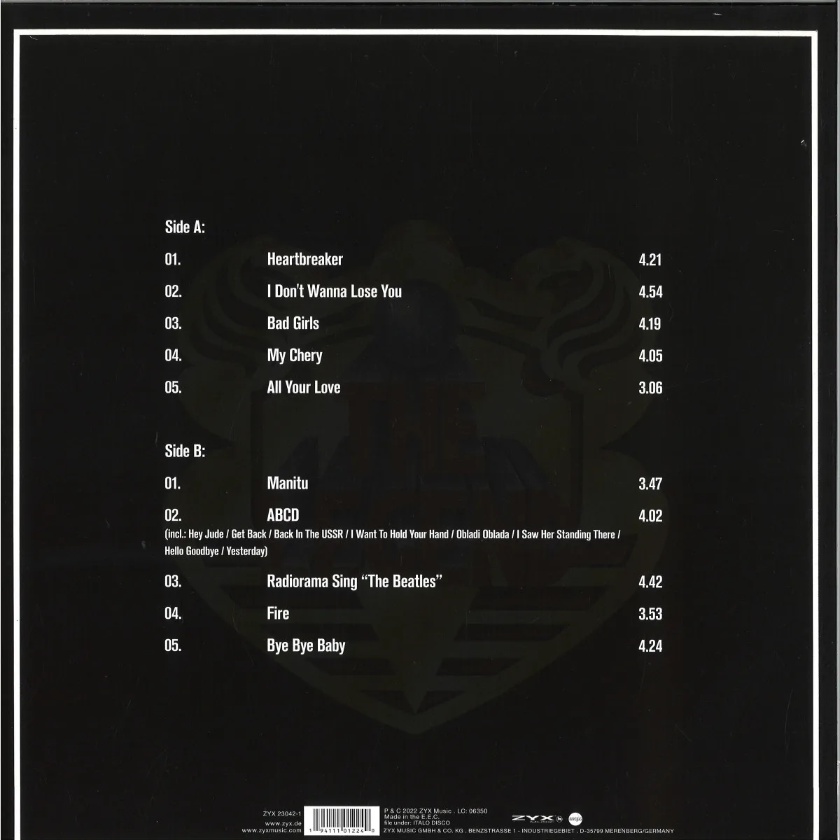 Back cover — Radiorama — The Legend LP