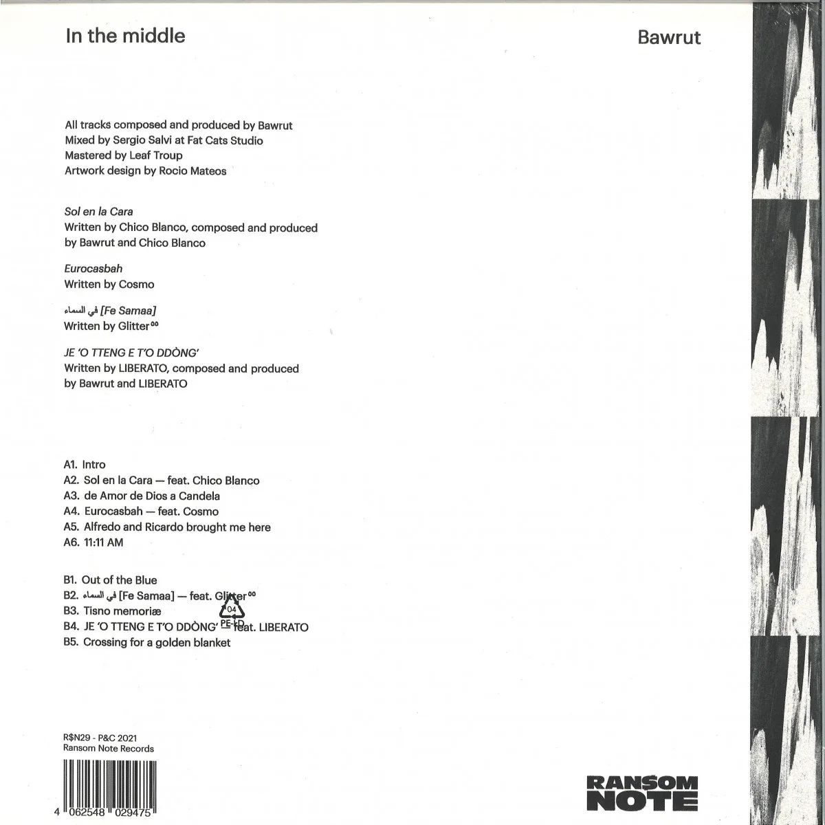Back cover — Bawrut — IN THE MIDDLE LP