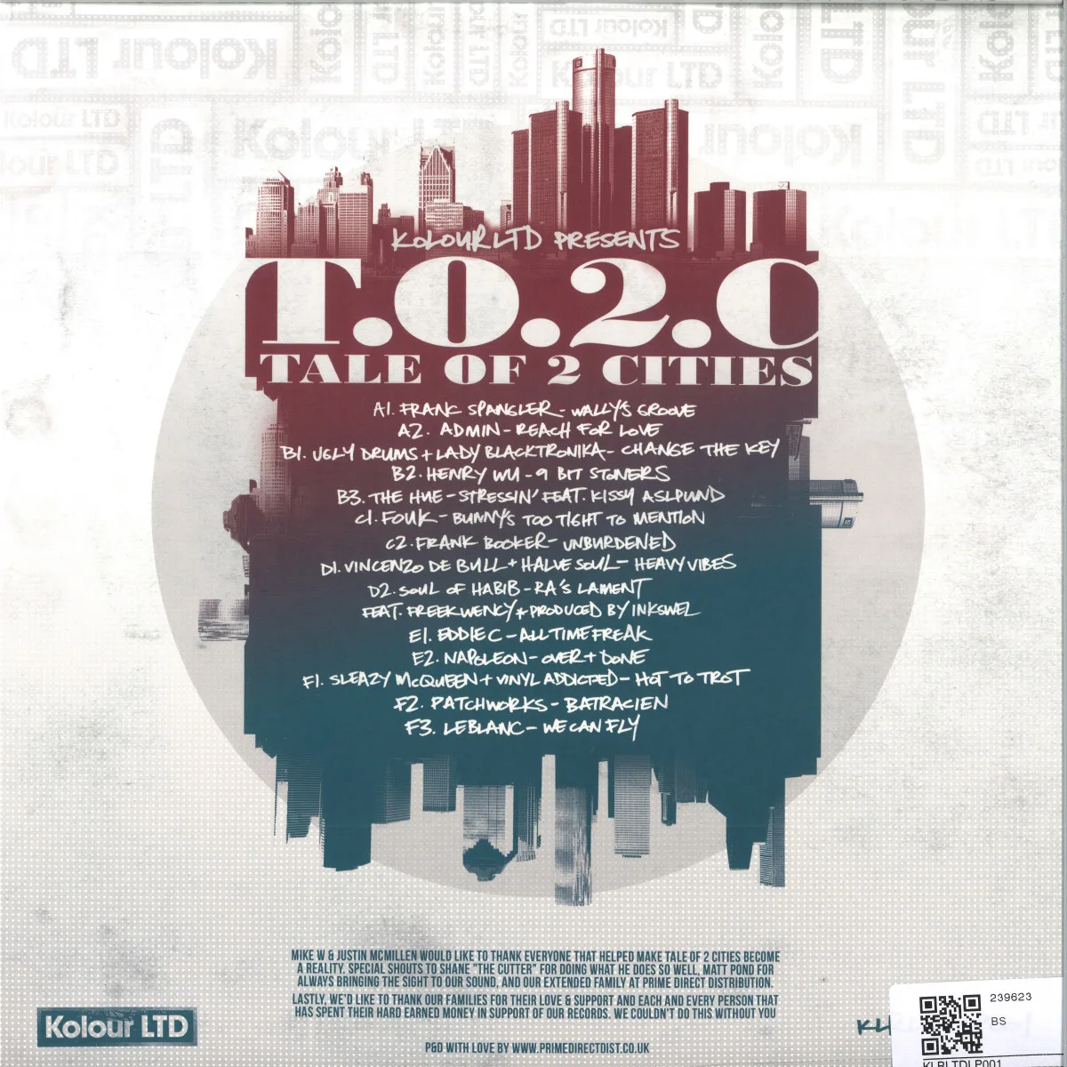 Обратная сторона обложки — Various/Kolour Ltdpresents: — T.O.2.C. - Tale Of 2 Cities 3x12"