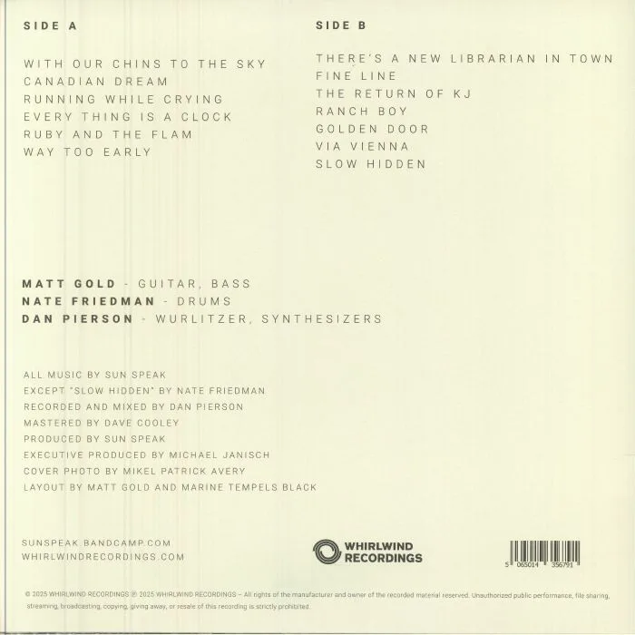 Back cover — SUN SPEAK — Probiotic Orchestrations