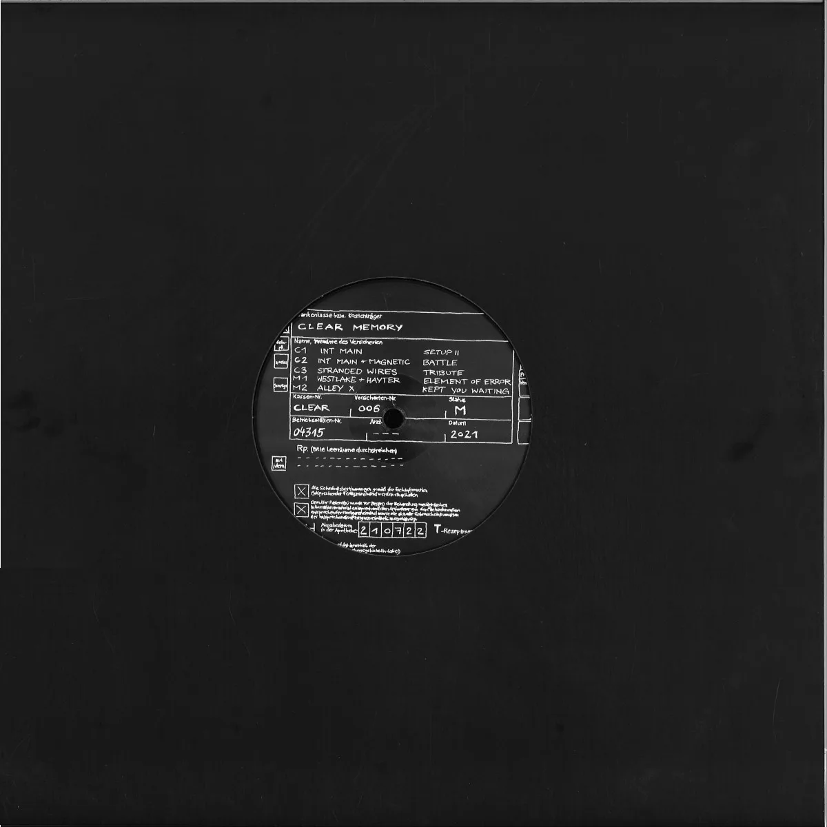 Back cover — Various — CLEAR 006 EP