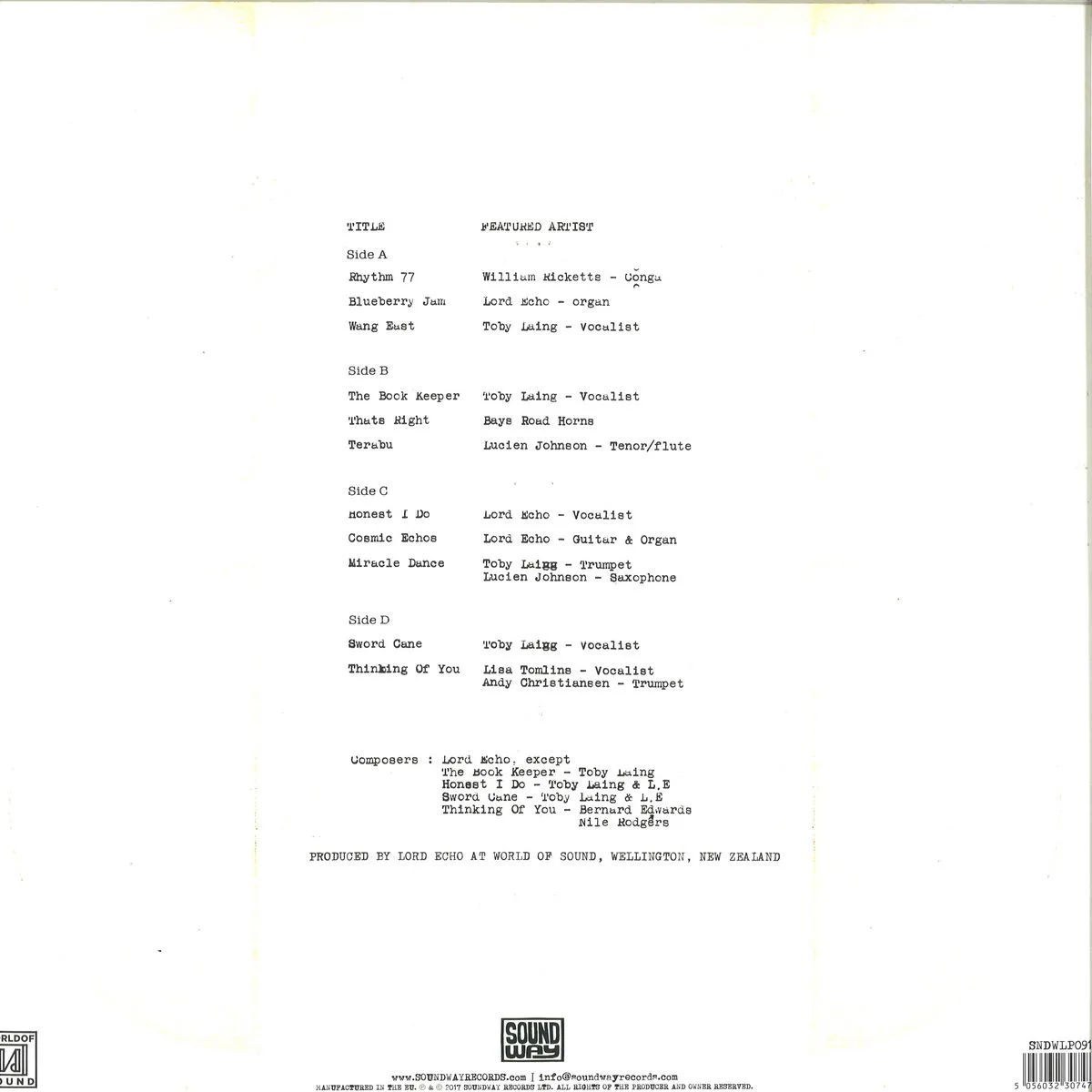 Back cover — Lord Echo — Melodies LP 2x12"