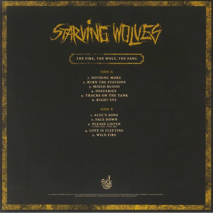 Back cover — STARVING WOLVES — The Fire The Wolf The Fang