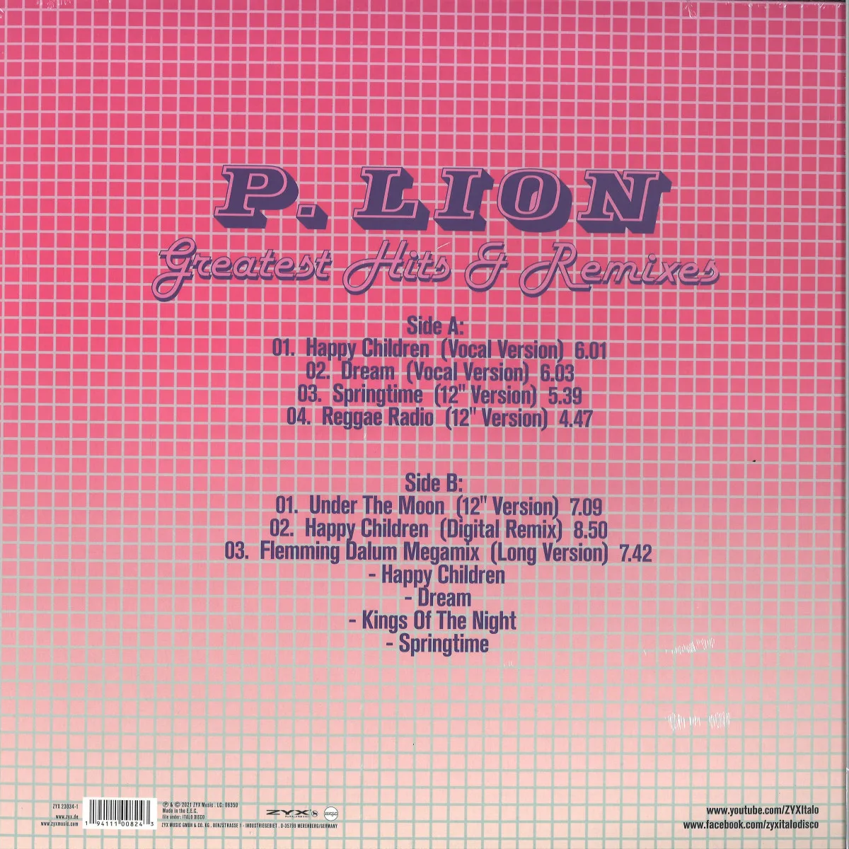 Обратная сторона обложки — P. Lion — Greatest Hits & Remixes