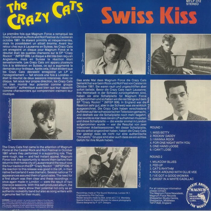 Back cover — The CRAZY CATS — Swiss Kiss