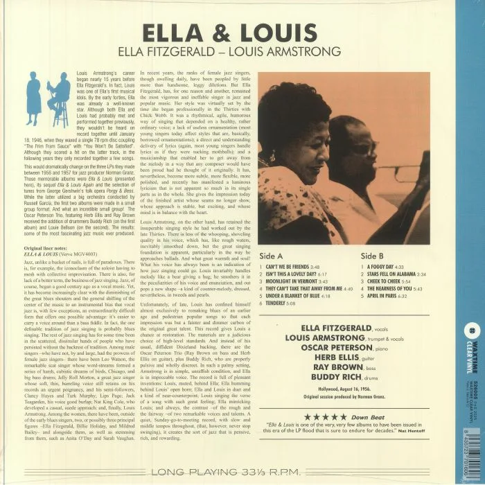 Обратная сторона обложки — Ella FITZGERALD / LOUIS ARMSTRONG — Ella & Louis (reissue)