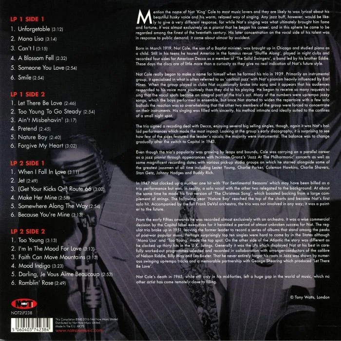 Back cover — Nat King COLE — The Very Best Of Nat King Cole