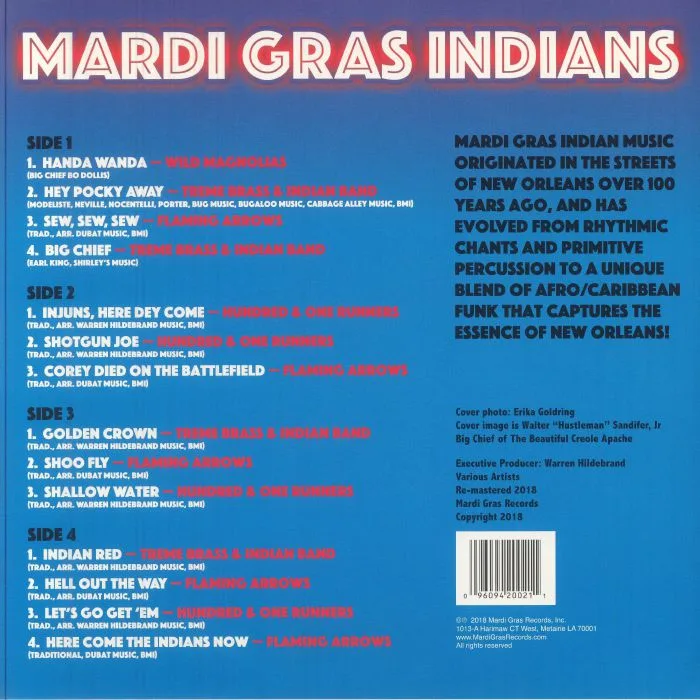 Обратная сторона обложки — VARIOUS — Mardi Gras Indians