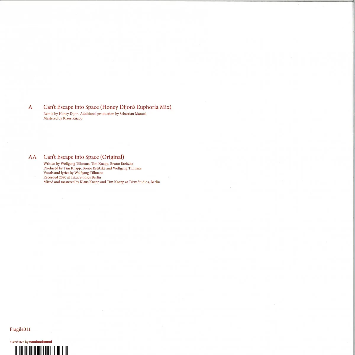 Back cover — Wolfgang Tillmans — Can't Escape into Space