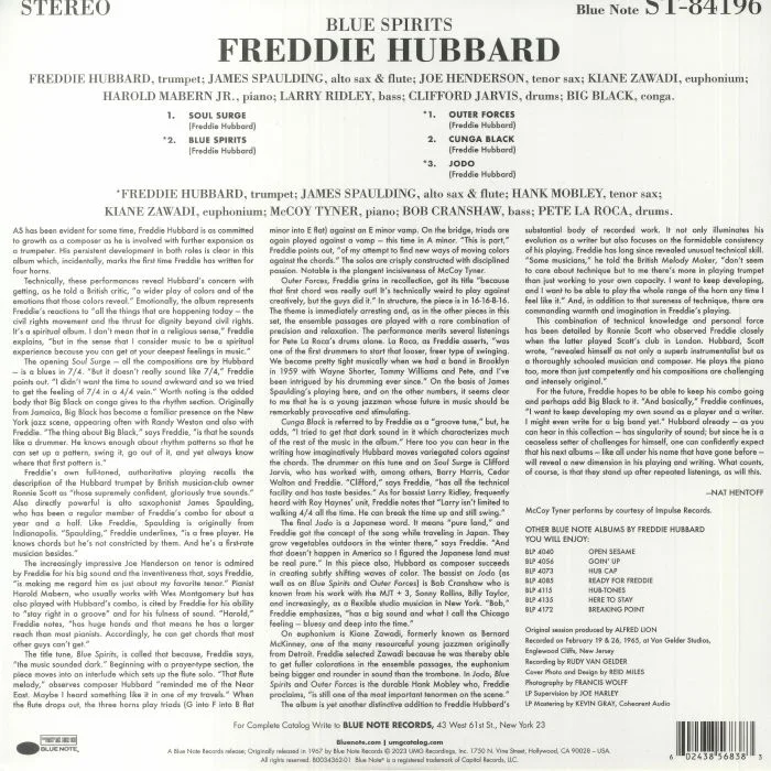 Обратная сторона обложки — Freddie HUBBARD — Blue Spirits (Tone Poet Series)