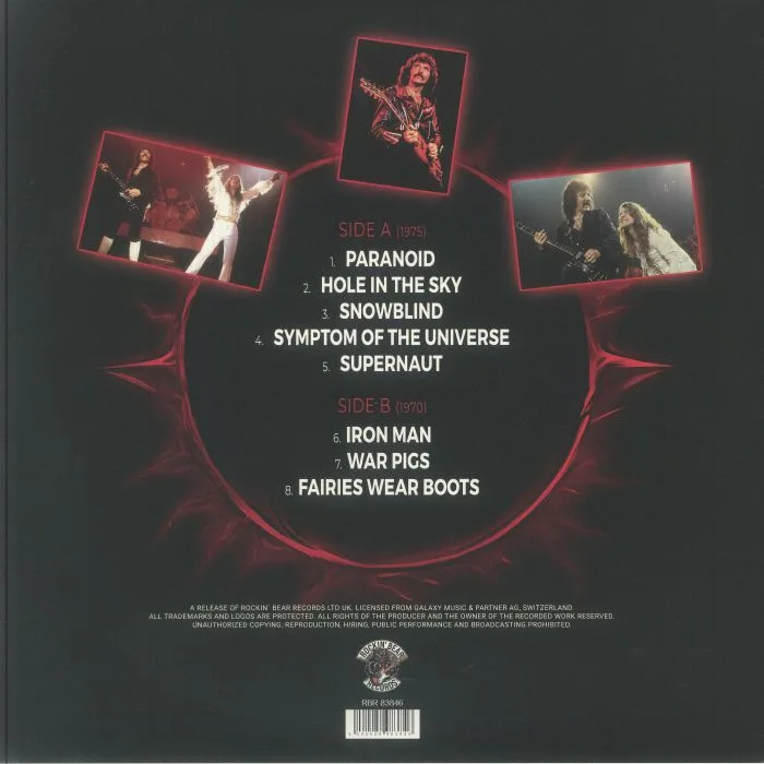 Обратная сторона обложки — BLACK SABBATH — The Rock N' Roots Of Black Sabbath