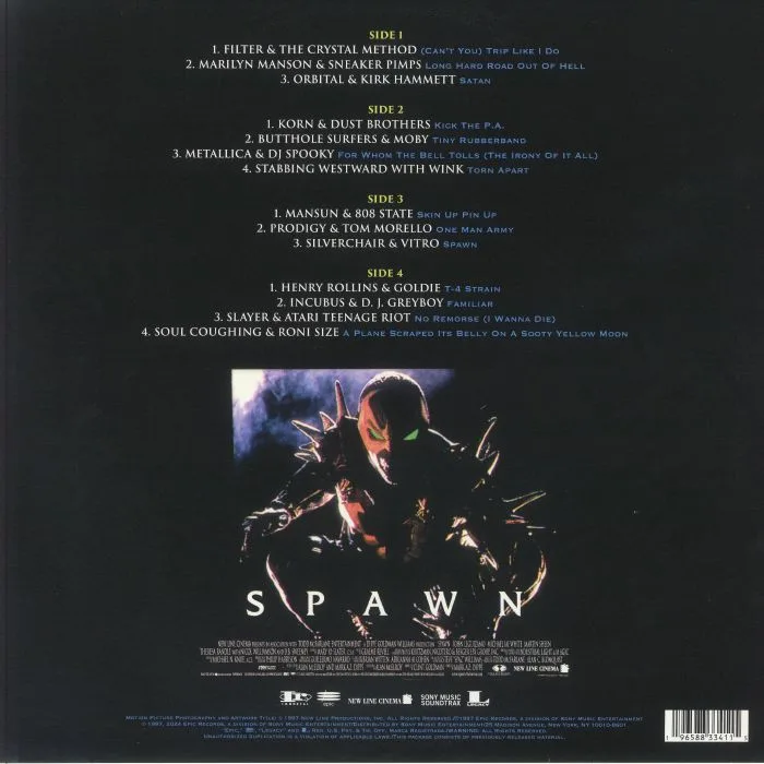 Back cover — VARIOUS — Spawn The Album (Soundtrack) (Record Store Day RSD 2024)