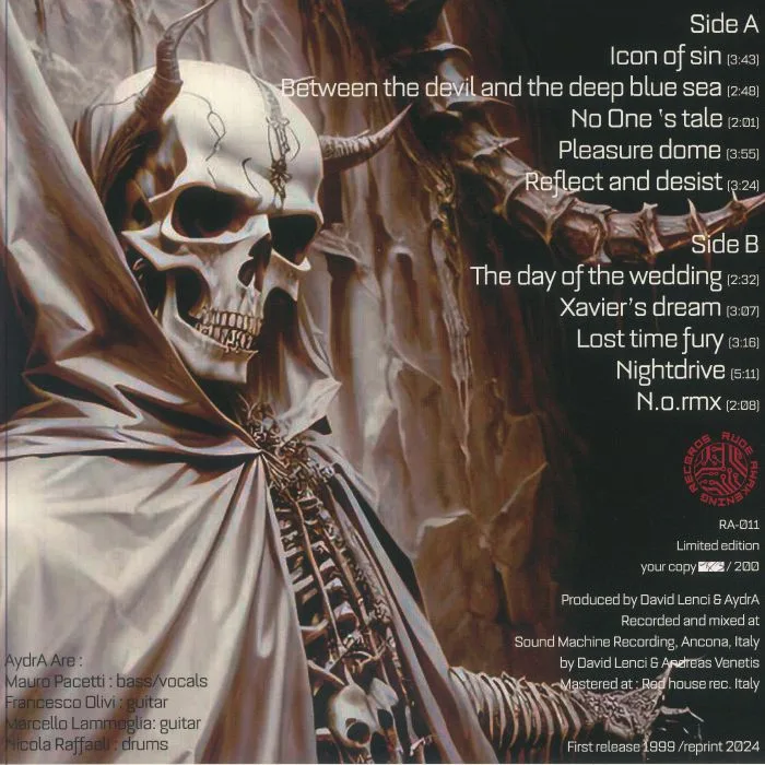 Back cover — AYDRA — Icon Of Sin